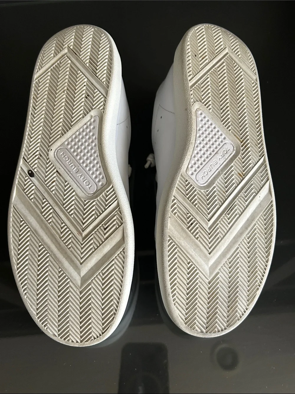 Tory Burch White Leather Low-Top Lace-Up Sneakers